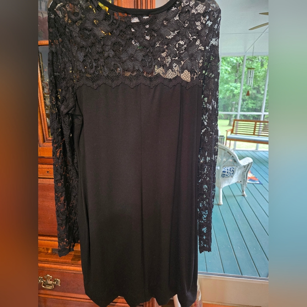 Karen Kane Black Sheath Long Sleeve Dress - Picture 5 of 5